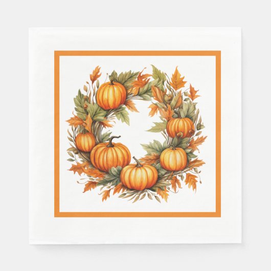 Orange Pumpkins Serviette (Vorderseite)