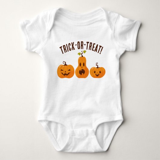 Orange Pumpkins Trick oder Treat Niedlichen Hallow Baby Strampler (Vorderseite)