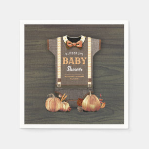 Orange Pumpkins und Bodysuit Fall Baby Dusche Serviette