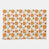 Orange Pumpkins und Herbstleaves Muster Geschirrtuch (Horizontal)