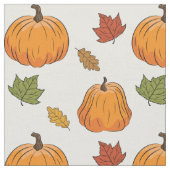 Orange Pumpkins und Herbstleaves Muster Stoff (Nahaufnahme)