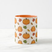 Orange Pumpkins und Herbstleaves Muster Tasse (Zentrum)