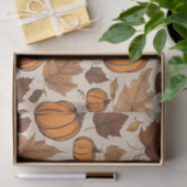Orange Pumpkins und Herbstleaves Seidenpapier (Geschenk)