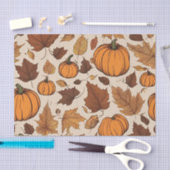 Orange Pumpkins und Herbstleaves Seidenpapier (Handwerk)