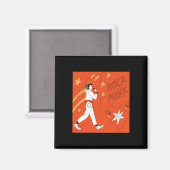 Orange Punk Rock expressive Digital Art Illustrati Magnet (Vorderseite/Rückseite)