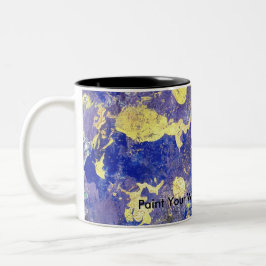 Orange Punkt, lila und Gold abstrakt auf Becher Zweifarbige Tasse