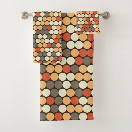 Orange Punkte Badhandtuch Set (Insitu)