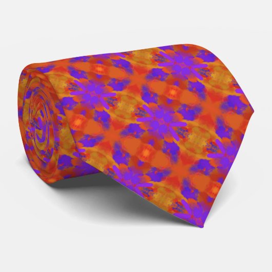 Orange Purple And Red Abstract Graphic Art Design Krawatte (Gerollt)