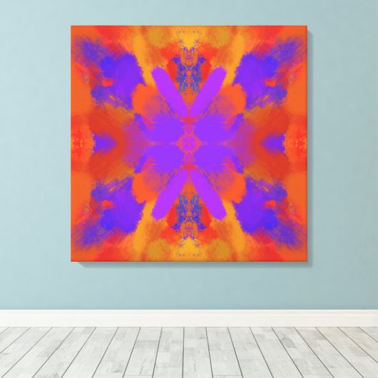 Orange Purple And Red Abstract Graphic Art Design Leinwanddruck (Insitu (Holzboden))