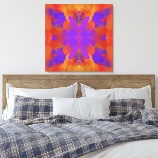 Orange Purple And Red Abstract Graphic Art Design Leinwanddruck (Insitu (Schlafzimmer))