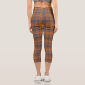 Orange Purple Checker Abstract Pattern Capri Leggings (Rückseite)