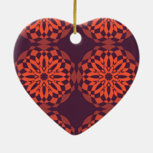 Orange purple cool, unique, trendy flower abstract keramik ornament