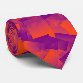 Orange Purple Cubism Abstract Pattern Krawatte
