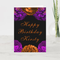 Orange Purple Flowers Halloween Geburtstag