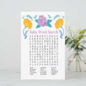 Orange Purple Flowers Kinderdusche Word Search Gam (Stehend Vorderseite)