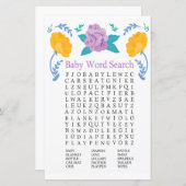 Orange Purple Flowers Kinderdusche Word Search Gam (Vorne/Hinten)