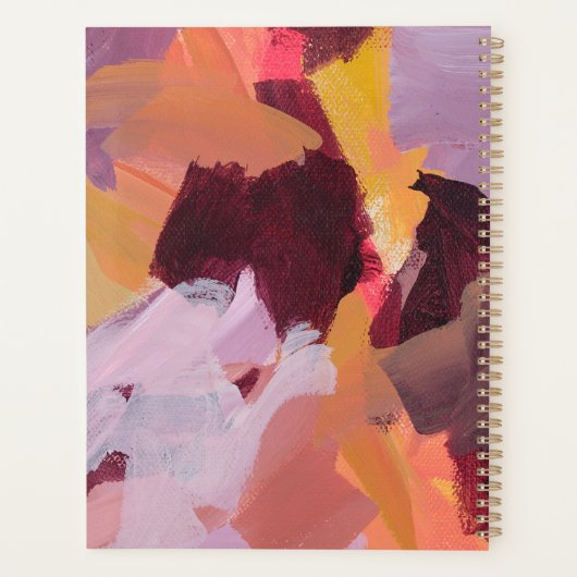 Orange & Purple | Modern Abstract Art Personalized Planer (Rückseite)