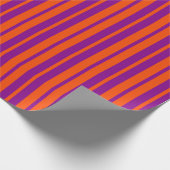 Orange Purple Stylish Stripes Pattern Design  Geschenkpapier (Ecke)
