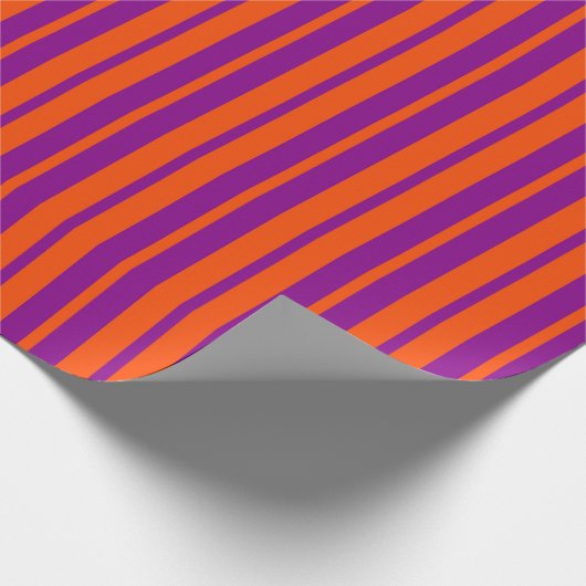 Orange Purple Stylish Stripes Pattern Design  Geschenkpapier (Ecke)