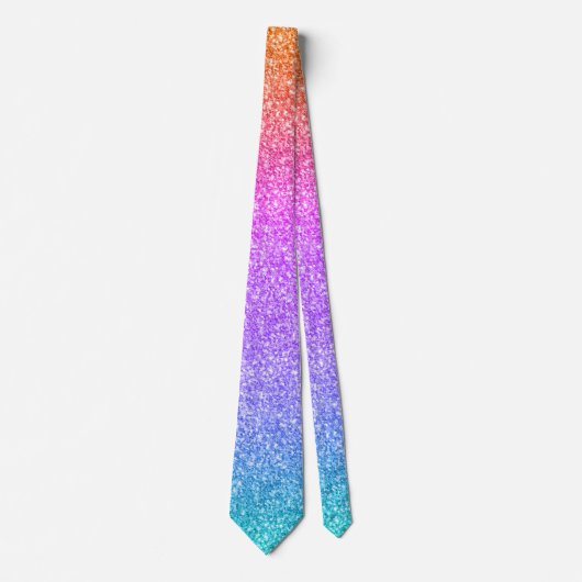 Orange Purple & Turquoise Glitter & Sparkles Krawatte (Vorderseite)
