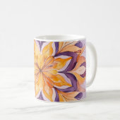 Orange & Purple Watercolor Floral Mandala Kaffeetasse (VorderseiteRechts)