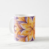 Orange & Purple Watercolor Floral Mandala Kaffeetasse (Vorderseite Links)