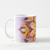Orange & Purple Watercolor Floral Mandala Kaffeetasse (Links)