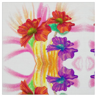 Orange PurpleFloral Stoff