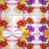 Orange PurpleFloral Stoff (Kachel)