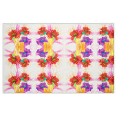 Orange PurpleFloral Stoff (Fat Quarter (45,7 x 55,9 cm))