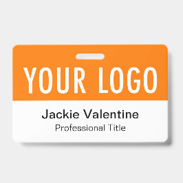 Orange PVC Name Abzeichen Horizontale Logokombinat Ausweis