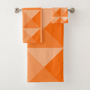 Orange Pyramids Badhandtuch Set