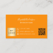 Orange qr Geschäftslogo Treuekarte (Rückseite)