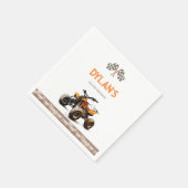 Orange Quad Bike Einladung zum Geburtstag Serviette (Ecke)