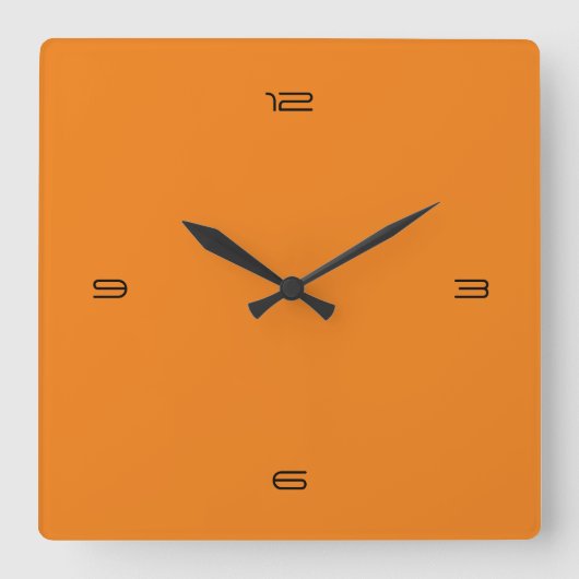Orange quadratische wanduhr (Vorderseite)