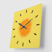 Orange Quadratische Wanduhr (Winkel)