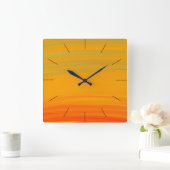 Orange Quadratische Wanduhr (Zuhause)