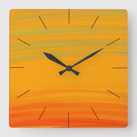 Orange Quadratische Wanduhr (Vorderseite)