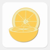 Orange Quadratischer Aufkleber (Vorderseite)