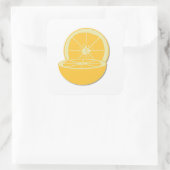 Orange Quadratischer Aufkleber (Tasche)