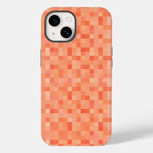 Orange Quadratpixel  Case-Mate iPhone Hülle (Rückseite)