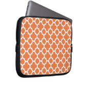 Orange Quatrefoil Gitter-Muster Laptopschutzhülle (Vorne Rechts)