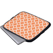 Orange Quatrefoil Gitter-Muster Laptopschutzhülle (Vorne Knopf)