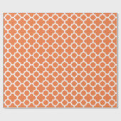Orange Quatrefoil Gitter-Muster-Packpapier Geschenkpapier (Flach)