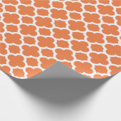 Orange Quatrefoil Gitter-Muster-Packpapier Geschenkpapier (Ecke)