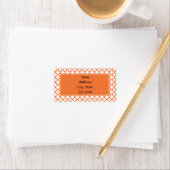 Orange Quatrefoil Muster Adressaufkleber (Insitu)