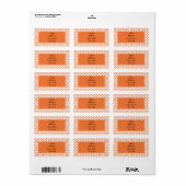 Orange Quatrefoil Muster Adressaufkleber (Vorne)