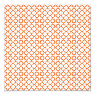 Orange Quatrefoil Muster Fotodruck