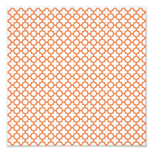 Orange Quatrefoil Muster Fotodruck (Vorne)