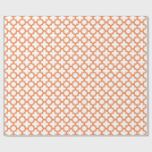 Orange Quatrefoil Muster Geschenkpapier (Flach)